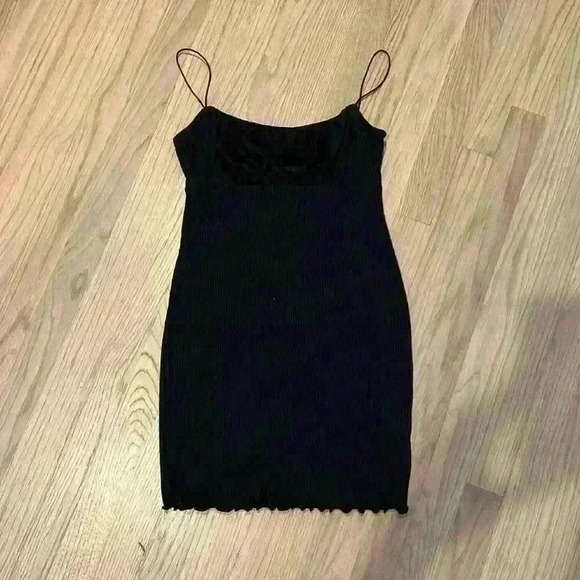NWT UO Emma Ribbed Bodycon Mini Dress Black S - Picture 5 of 10